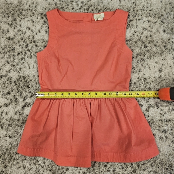 Kate Spade SZ 0 Fairy Pink Coral Sleeveless Peplum Top Side Zip Back Button Up - Picture 6 of 9